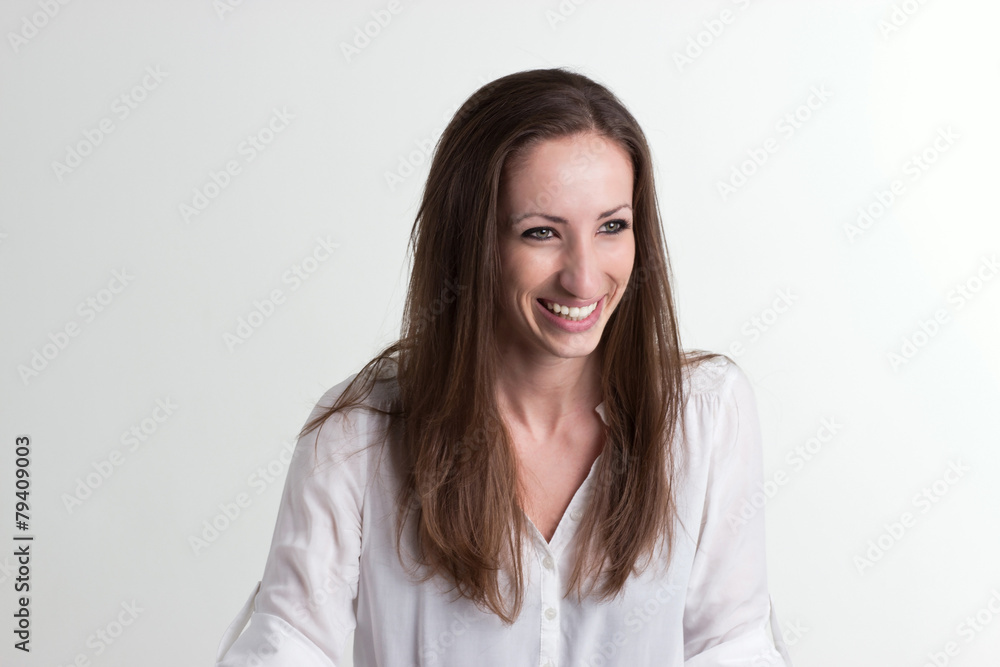 Smiling Woman Isolated on White Background Smiling Woman Isolated on White Background