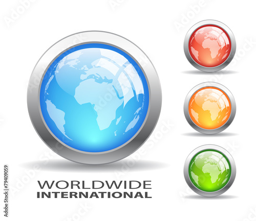Earth glass buttons