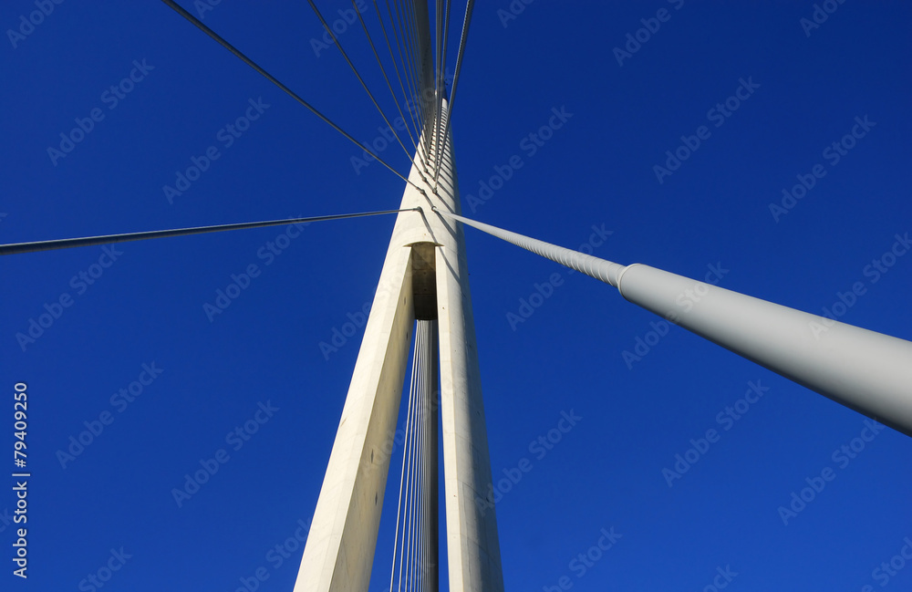 Fototapeta premium Details of Ada bridge tower in Belgrade, Serbia
