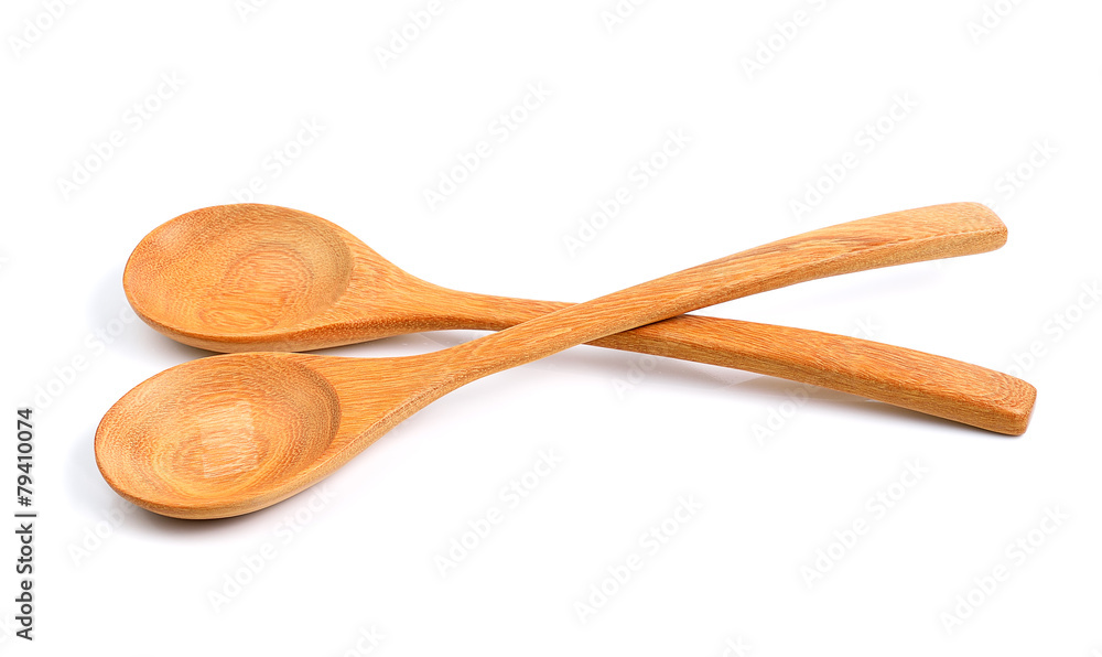 wood spoon on white background wood spoon on white background