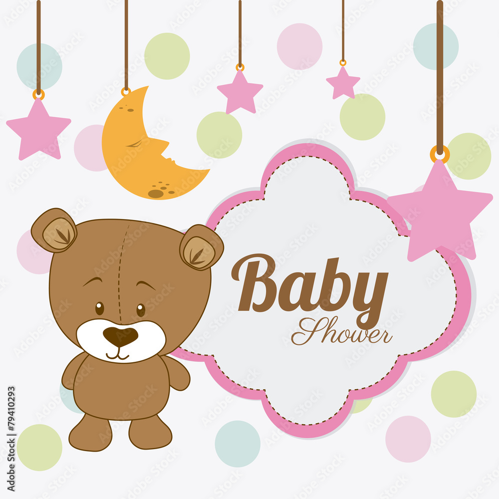 Fototapeta premium Baby shower design, vector illustration.