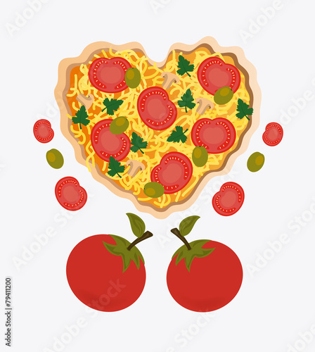 Fototapeta Naklejka Na Ścianę i Meble -  Pizza design, vector illustration.