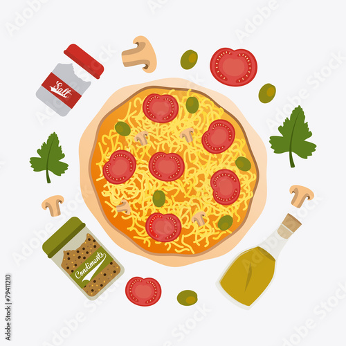 Pizza design, vector illustration.