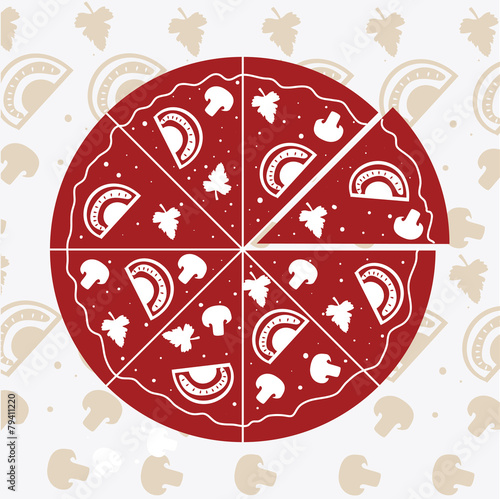 Pizza design, vector illustration.