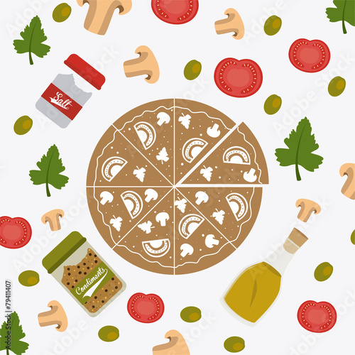 Pizza design, vector illustration.