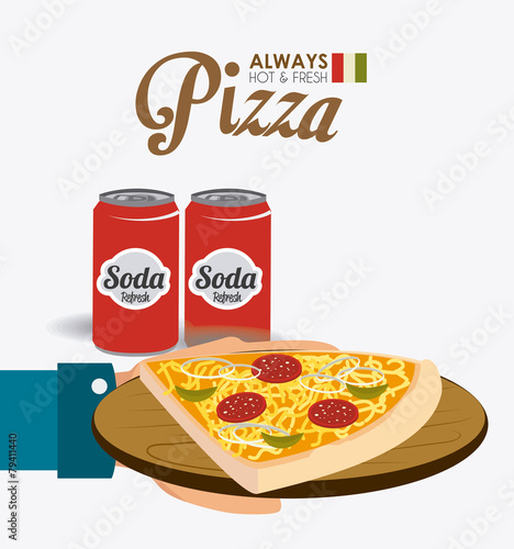 Pizza design, vector illustration.