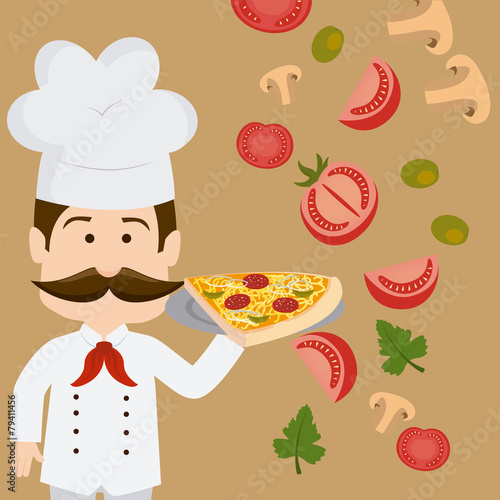 Pizza design, vector illustration.