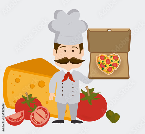 Pizza design, vector illustration.