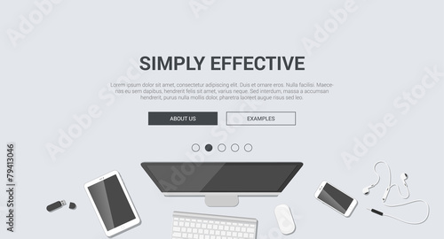 Mockup modern flat design for creative simply effective