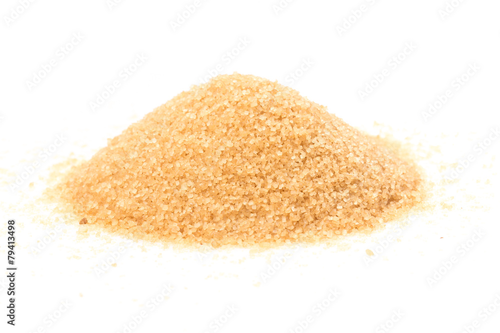 Crystals cane sugar isolated on white Crystals cane sugar isolated on white
