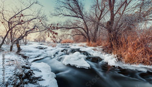 Beautiful winter sunset at ...