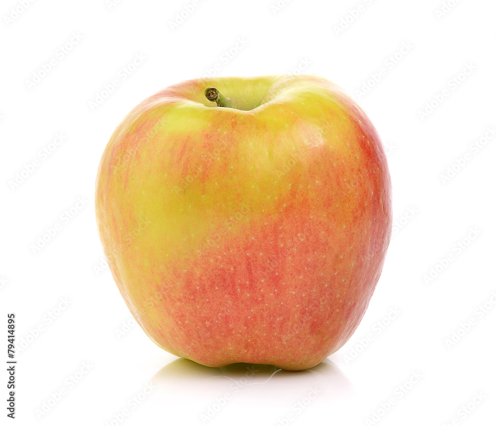 ripe apple on white background