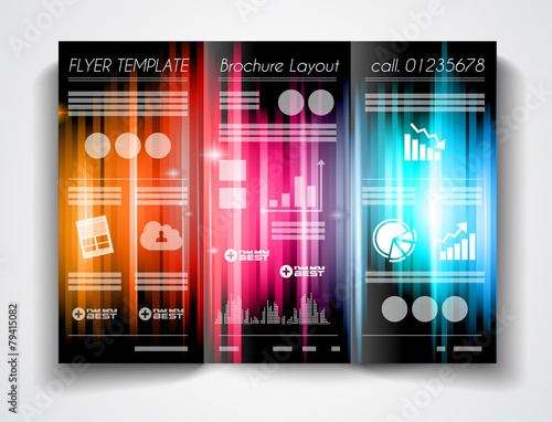 Vector tri fold brochure template design or flyer layout