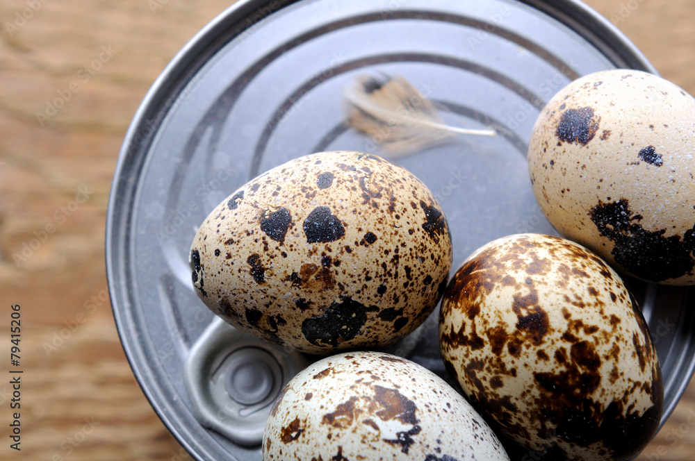 Obraz premium Raw quail eggs