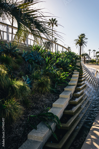 Fountains and garden at Tongva Park, in Santa Monica, California photo