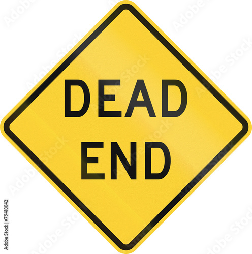 US road warning sign - Dead end