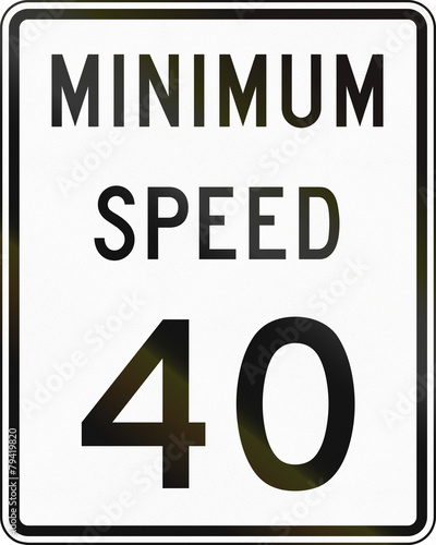 Foto United States minimum speed sign
