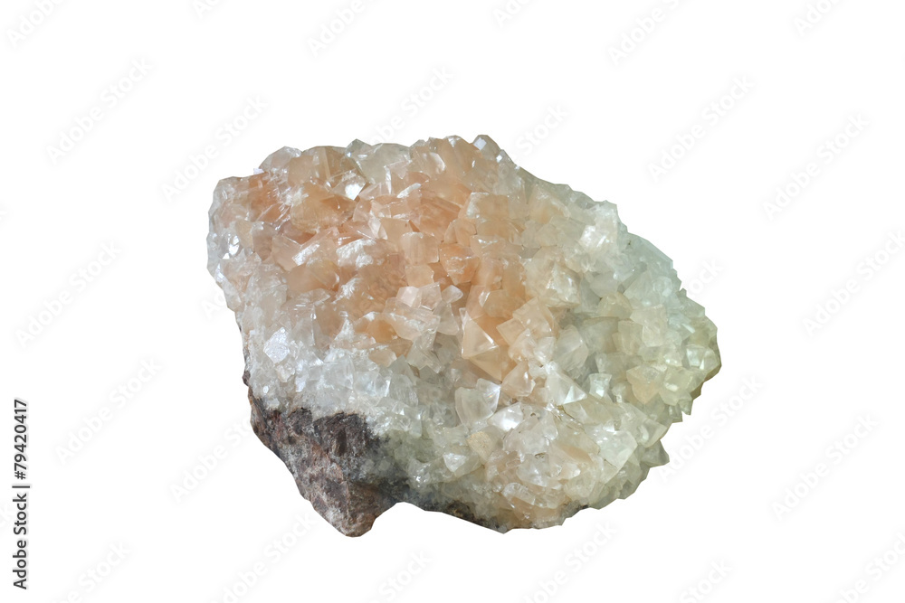 close up calcite crystal isolated, mineral
