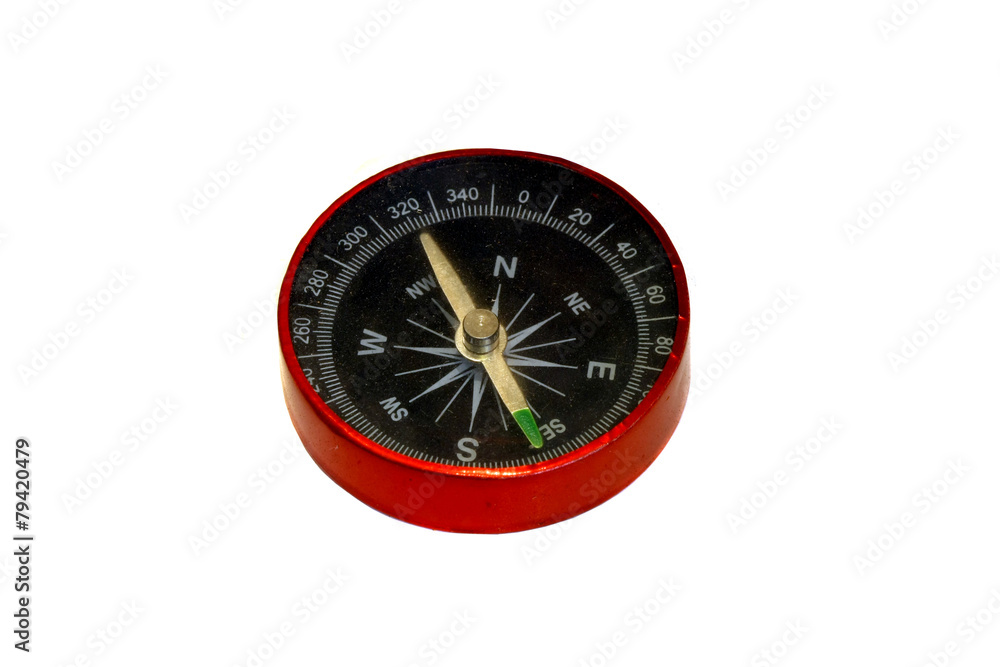 red compass isolated on white red compass isolated on white