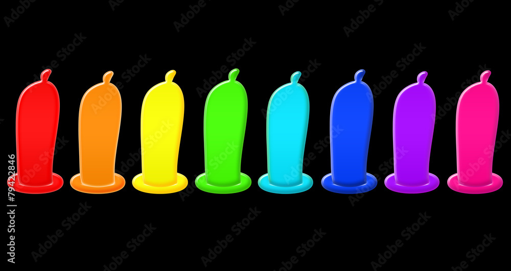Kondome Farbig / Condoms / Rainbow Stock-Illustration | Adobe Stock