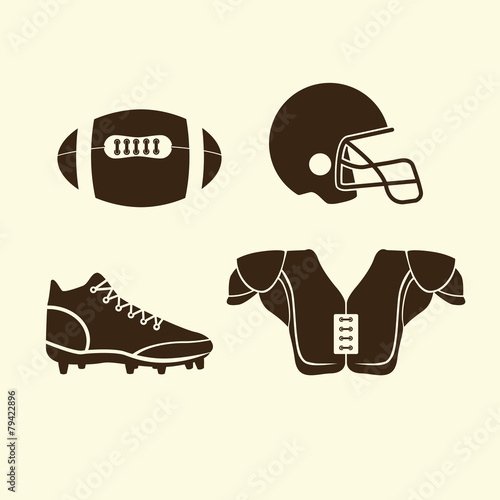 flat icons American football