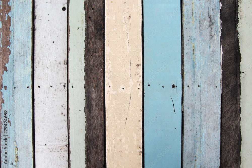 peel off blue colorful plank wall background