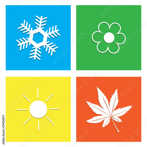 Four seasons icon symbol vector illustration. Weather
