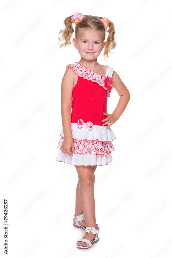 Little blonde girl walks Little blonde girl walks