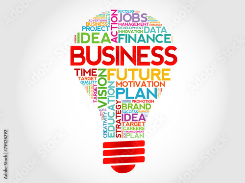 BUSINESS bulb word cloud concept