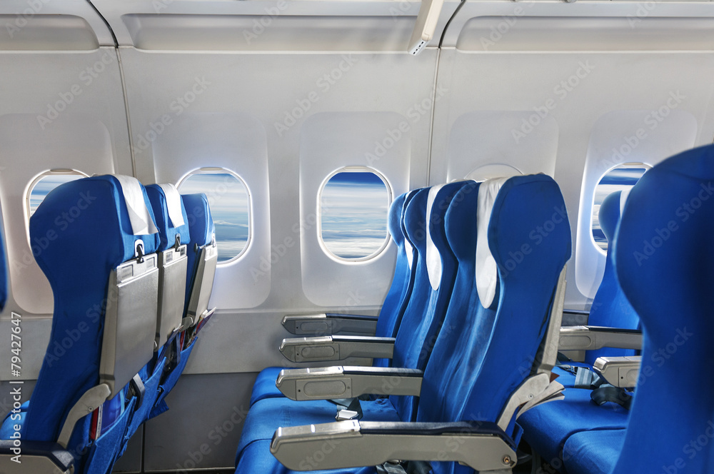 custom made wallpaper toronto digitalEmpty aircraft seats and windows.