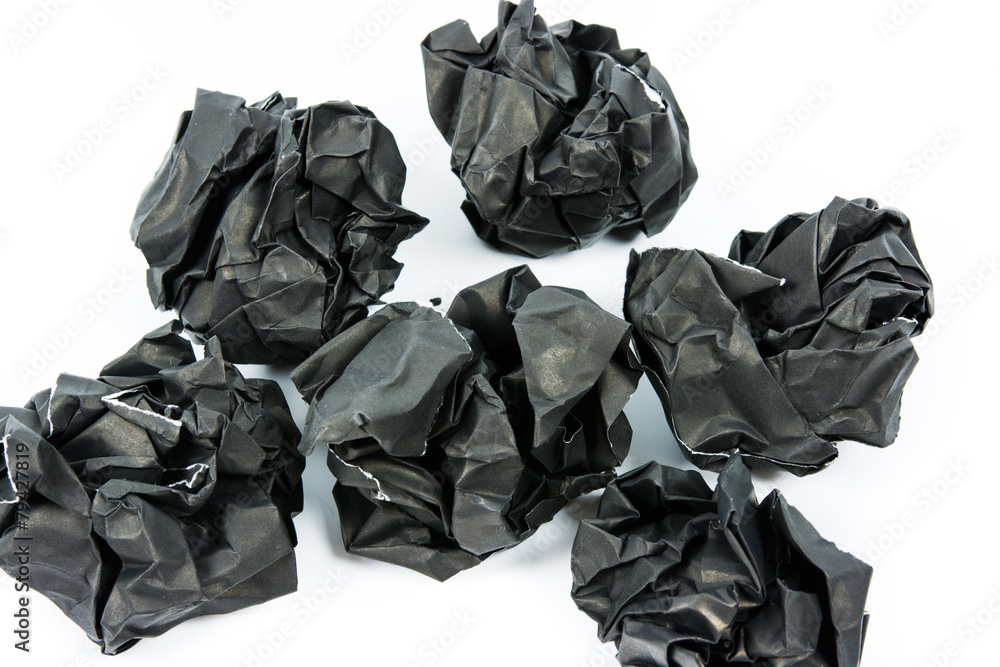 Black paper ball corrugate isolate Black paper ball corrugate isolate
