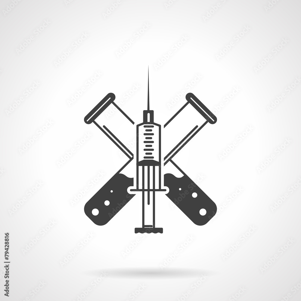 Black vector icon for injection Black vector icon for injection