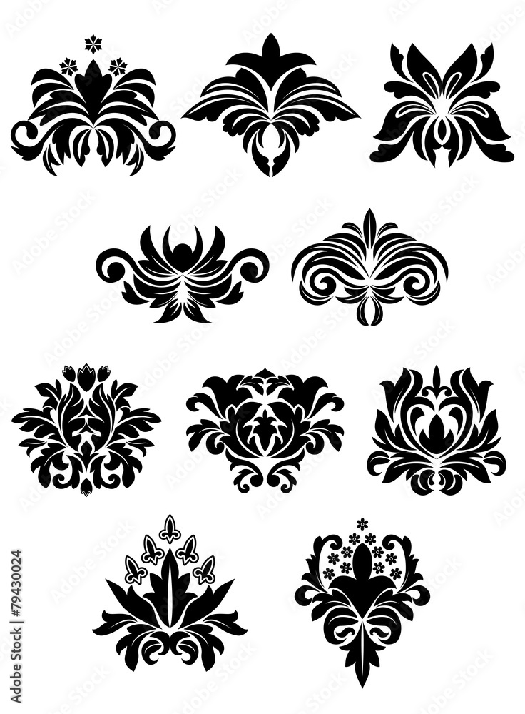 Floral design elements set Floral design elements set