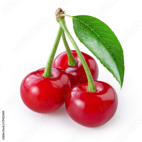 Cherry isolated on white.