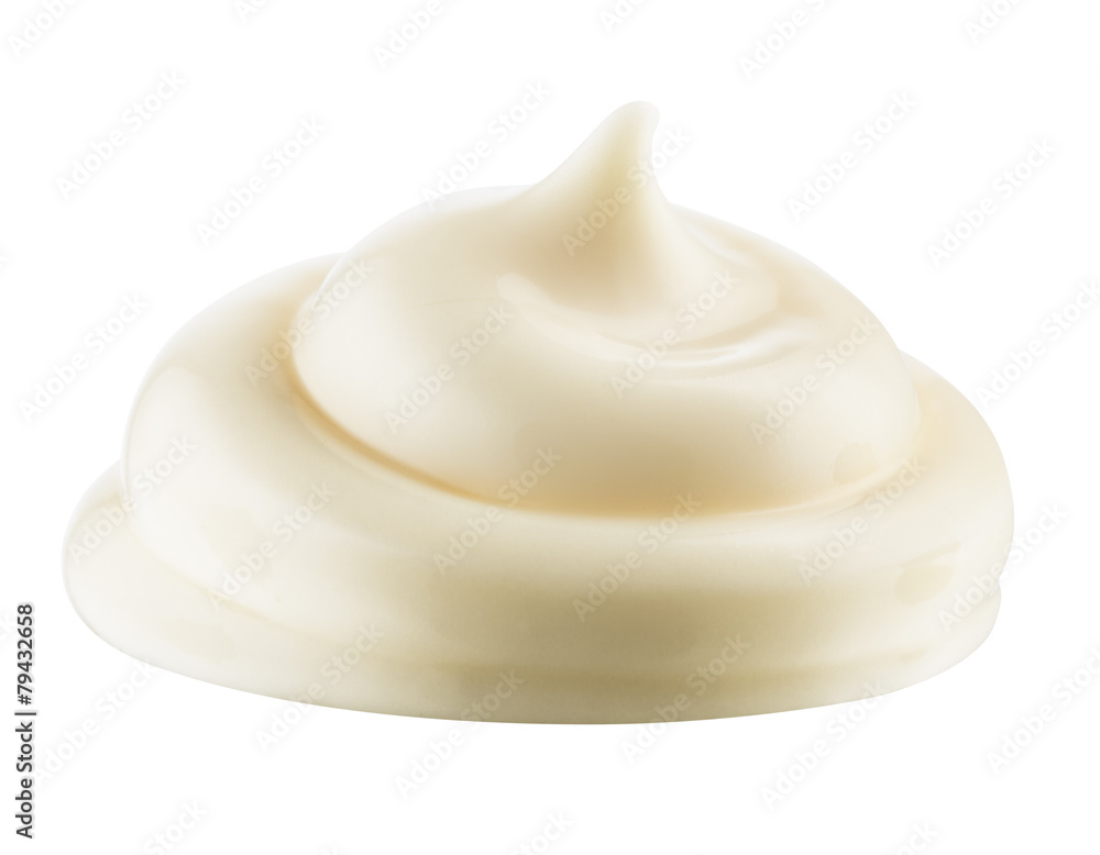 Handful of mayonnaise. Swirl on white background. Clipping path. Handful of mayonnaise. Swirl on white background. Clipping path.