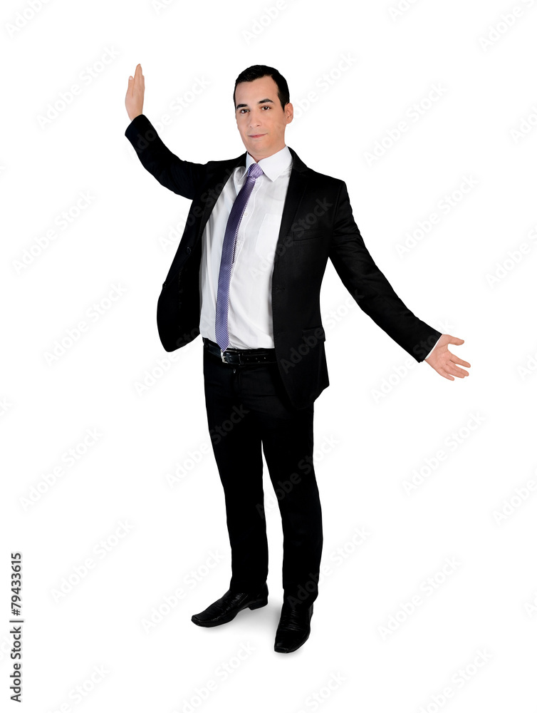 Business man presenting something