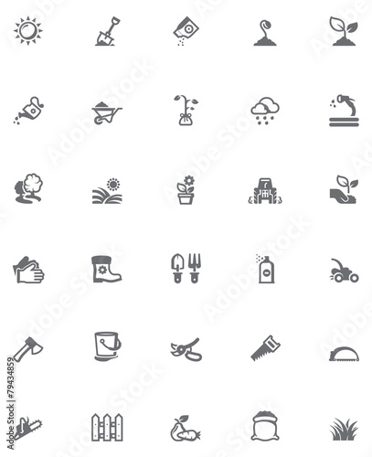 Vector gardening icon set