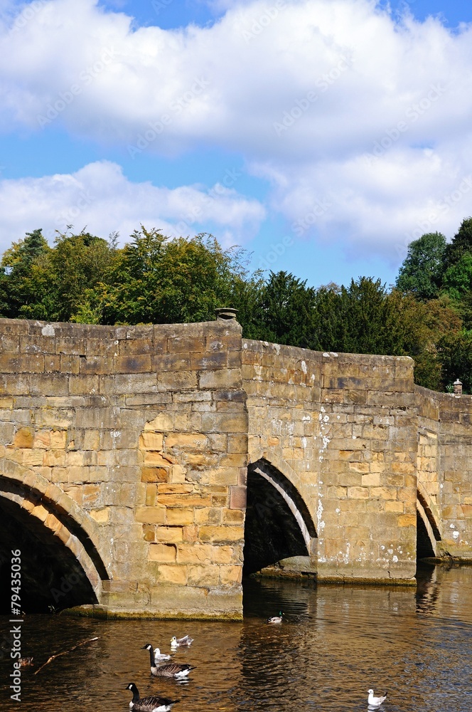Medieval bridge over the River Wye, Bakewell © Arena Photo UK
