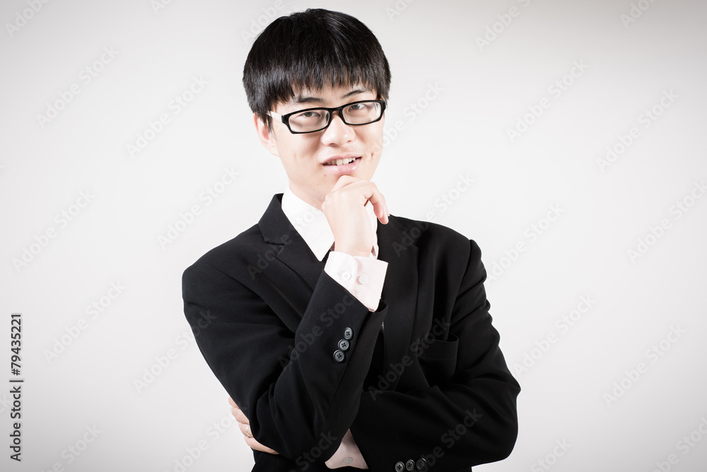 Successful young business man of Asian, full length portrait iso Successful young business man of Asian, full length portrait iso