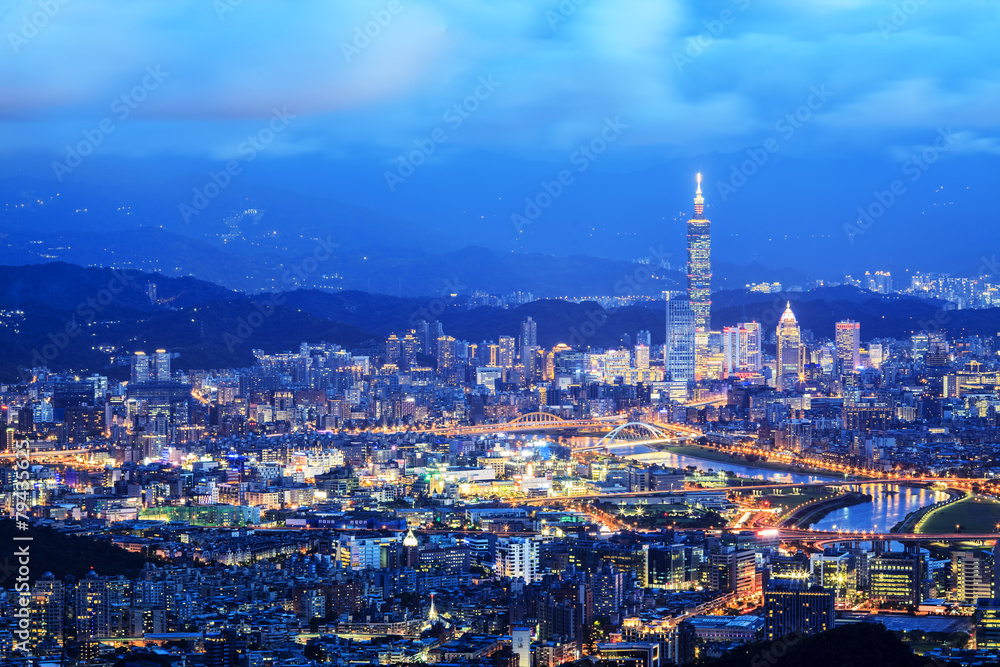 Taipei, Taiwan Cityscape from Neihu District.
