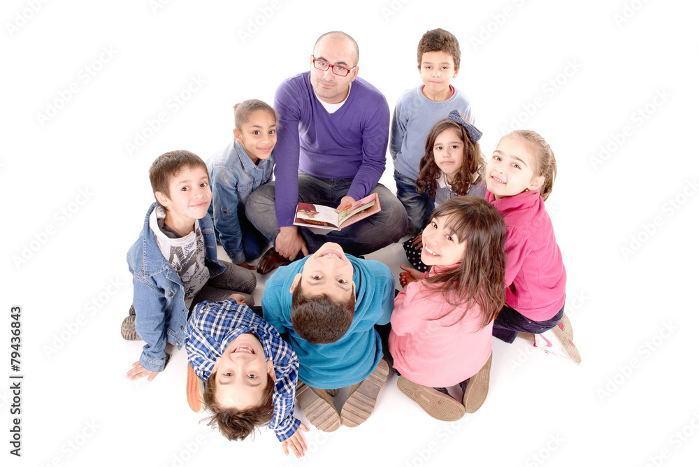 teacher and kids