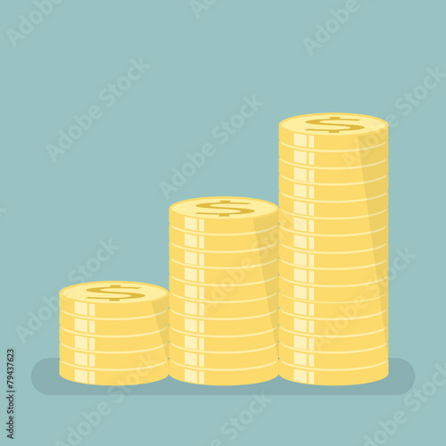 Gold coins with stepped sort