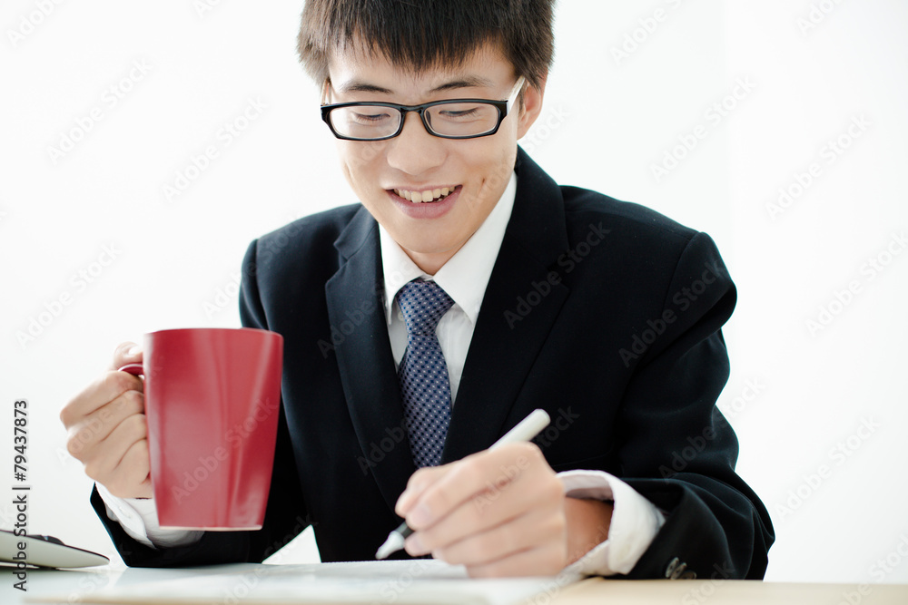 Businessman analyzing investment charts. Accounting Businessman analyzing investment charts. Accounting