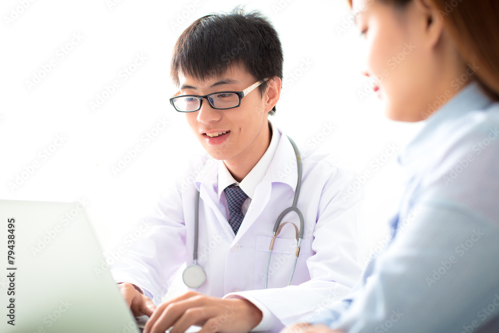 bright picture of male doctor with patient