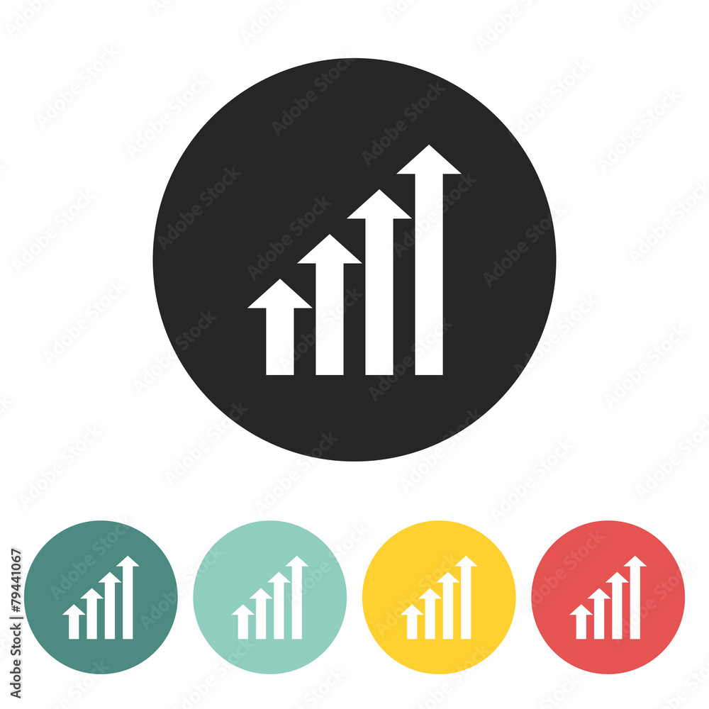 Growth chart icon. Growth chart icon.