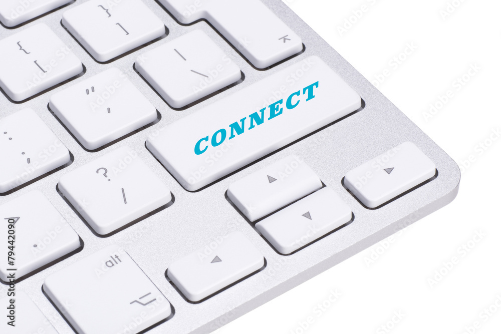 Connect concept on enter button of the keyboard Connect concept on enter button of the keyboard