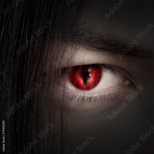 Принти на полотні face of a young male vampire close up
