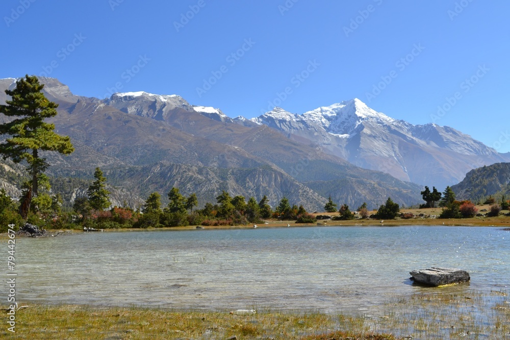 Landscape in Annapurna mountain range, Himalayas