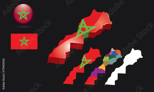 maroc - carte - drapeau