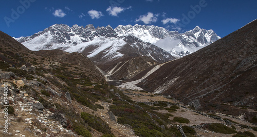 view of the Himalayas  Lhotse on the right  from Somare
